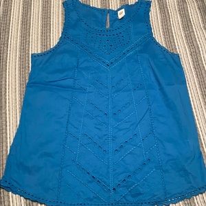 Gap Tank Top! Eyelet Design! Bright Blue